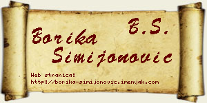 Borika Simijonović vizit kartica